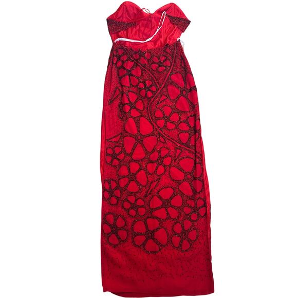 Vintage Silk Beaded Tiffany Design Evening Gown Dress *READ - Picture 3 of 15